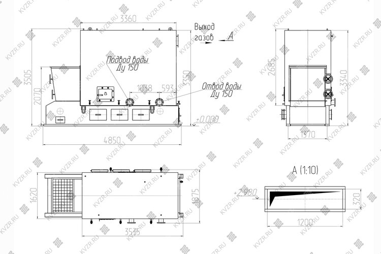 Чертеж котла КВм 2.5 с ТЛПХ