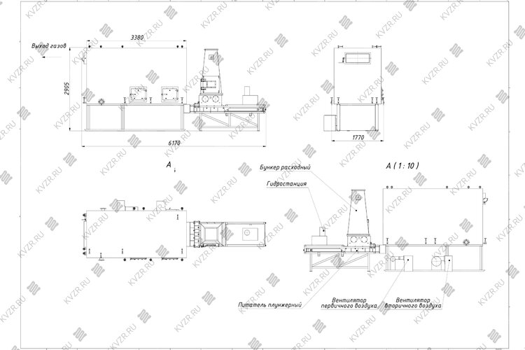 Котел на опилках 1.16 МВт чертеж